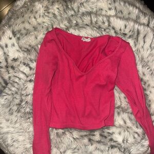 Zara Pink Asymmetrical Crop Blouse